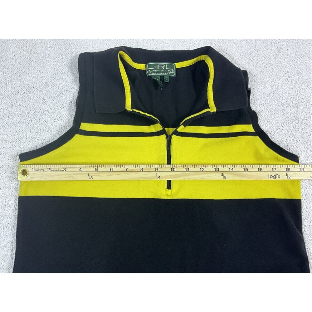Ralph Lauren Lauren Active Golf Shirt Womens Large Yellow Black Polo Sleeveless - Picture 4 of 8